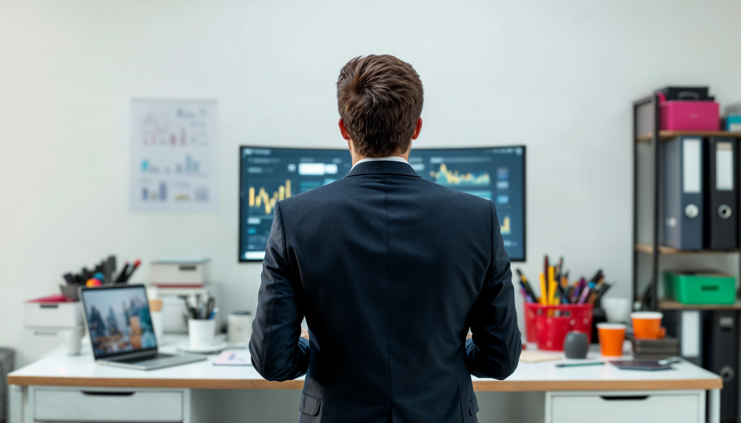 Consultor analizando datos operativos en pantalla